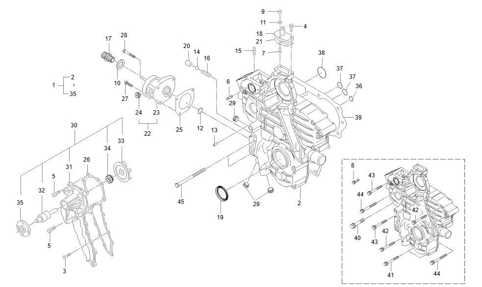 3A165 GEAR CASE GROUP