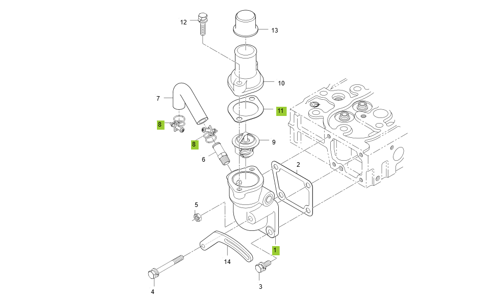 EA1-G162010-WATER FLANGE GROUP