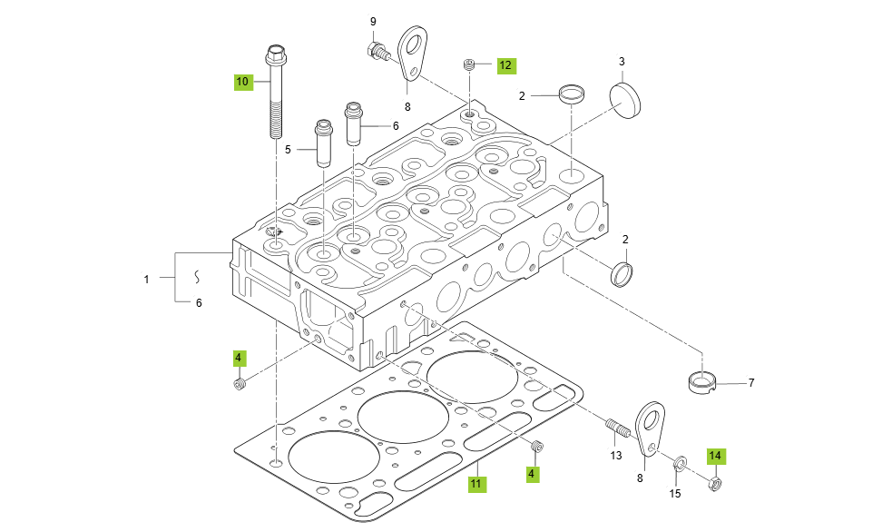3B183LW-E030-CYLINDER HEAD GROUP