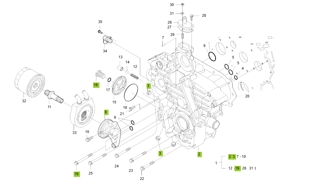 4B243LWS-E040-GEAR CASE GROUP