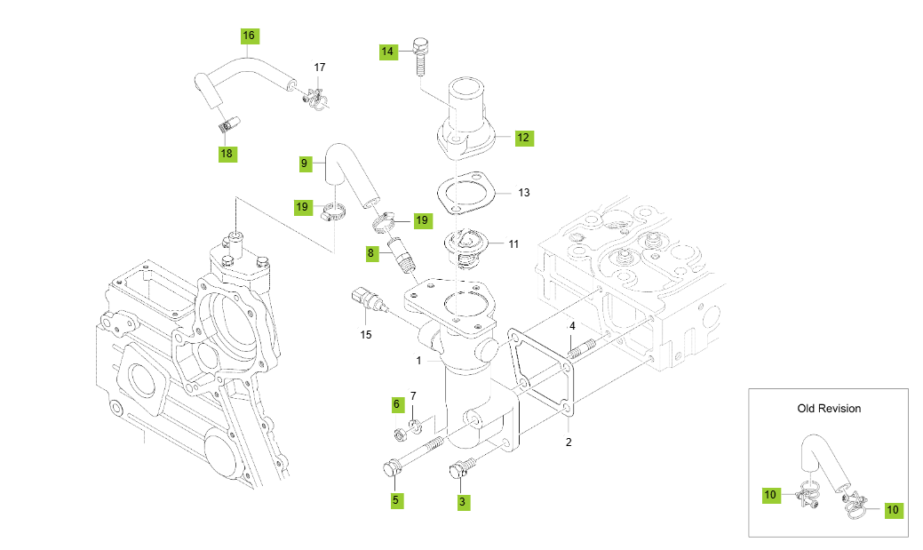 3B183LXM-E190-WATER HOSE GROUP