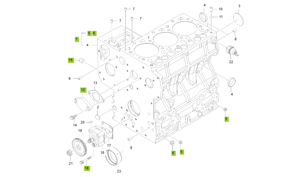 3C100LWU-E010-CYLINDER BLOCK GROUP