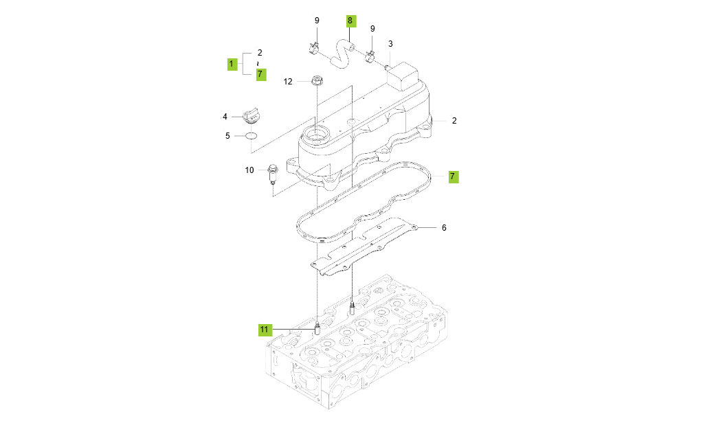 3C093LW-E090-CYLINDER HEAD COVER GROUP