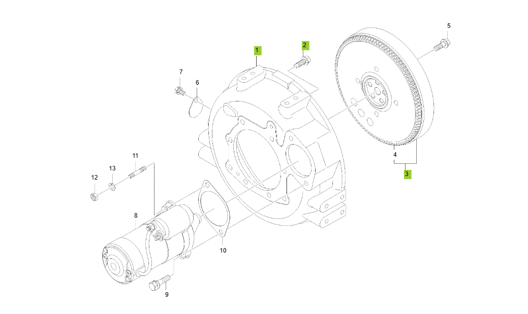 3C100LWS-E120-FLYWHEEL GROUP