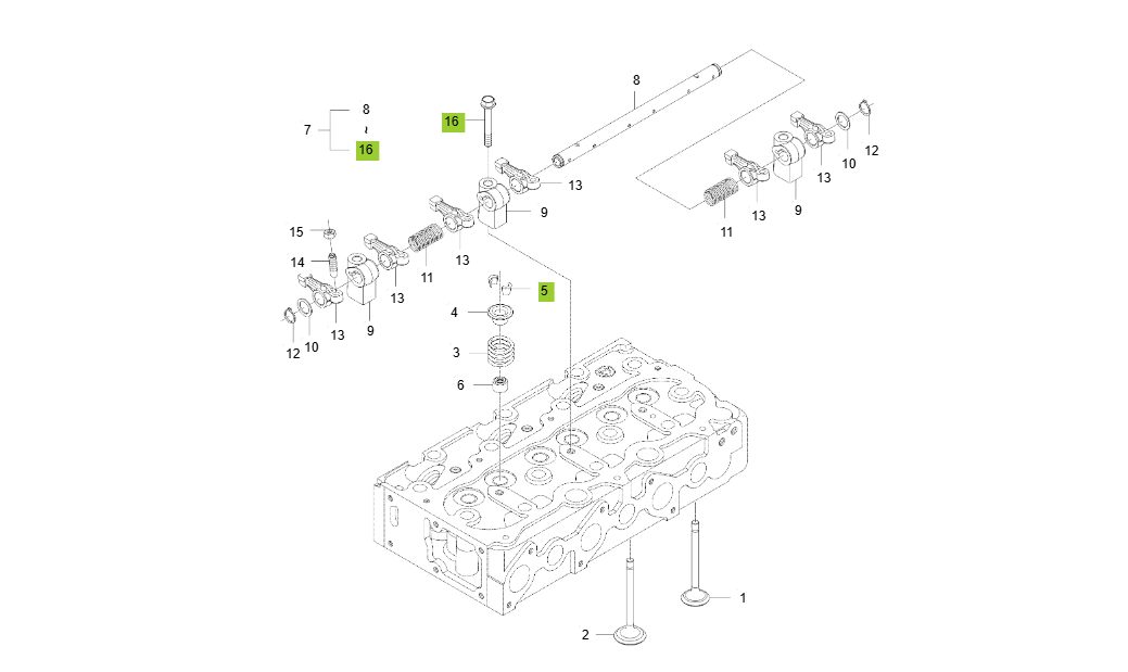3C100A-E080-VALVE ROCKER ARM GROUP