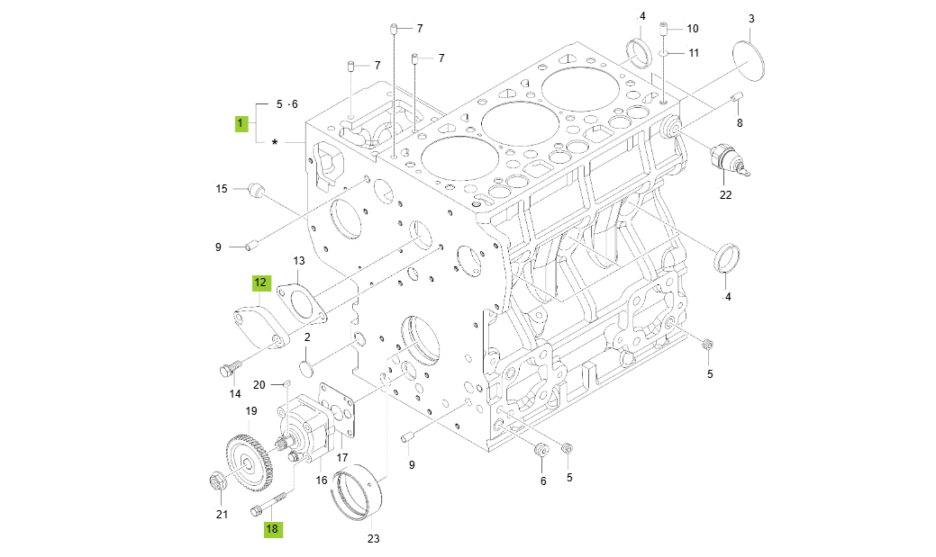 3C100LWU-E010 CYLINDER BLOCK GROUP
