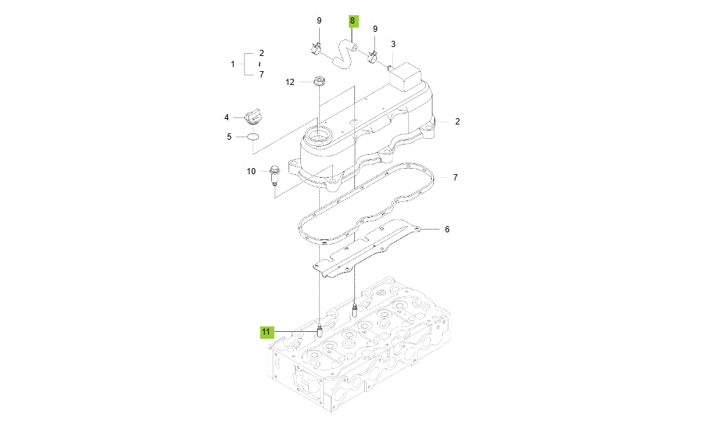 3C093LW-E090 CYLINDER HEAD COVER GROUP