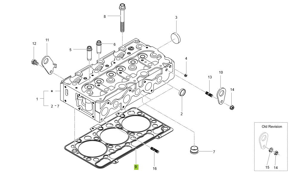 3C100LW-E030 CYLINDER HEAD GROUP
