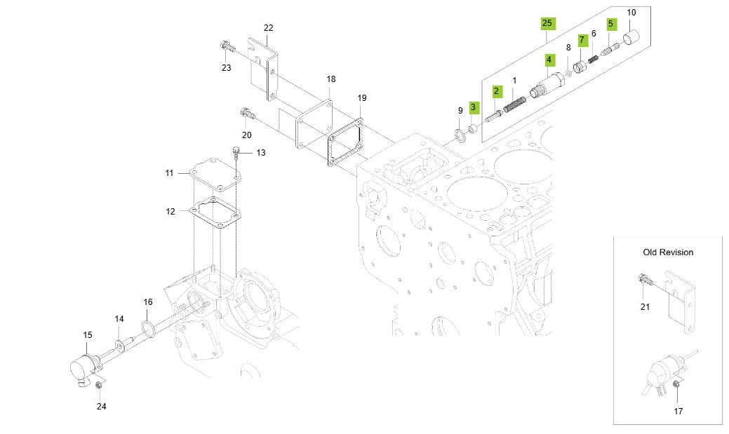 3C100LW-C-E160 ENGINE STOP LEVER GROUP