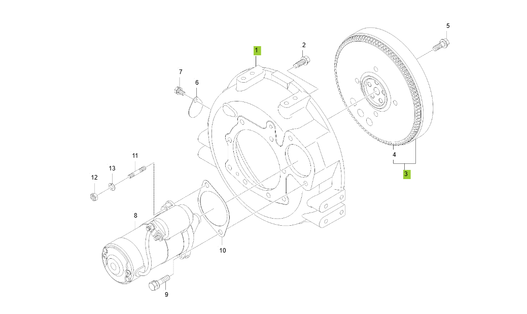 3C100LWS-E120 FLYWHEEL GROUP