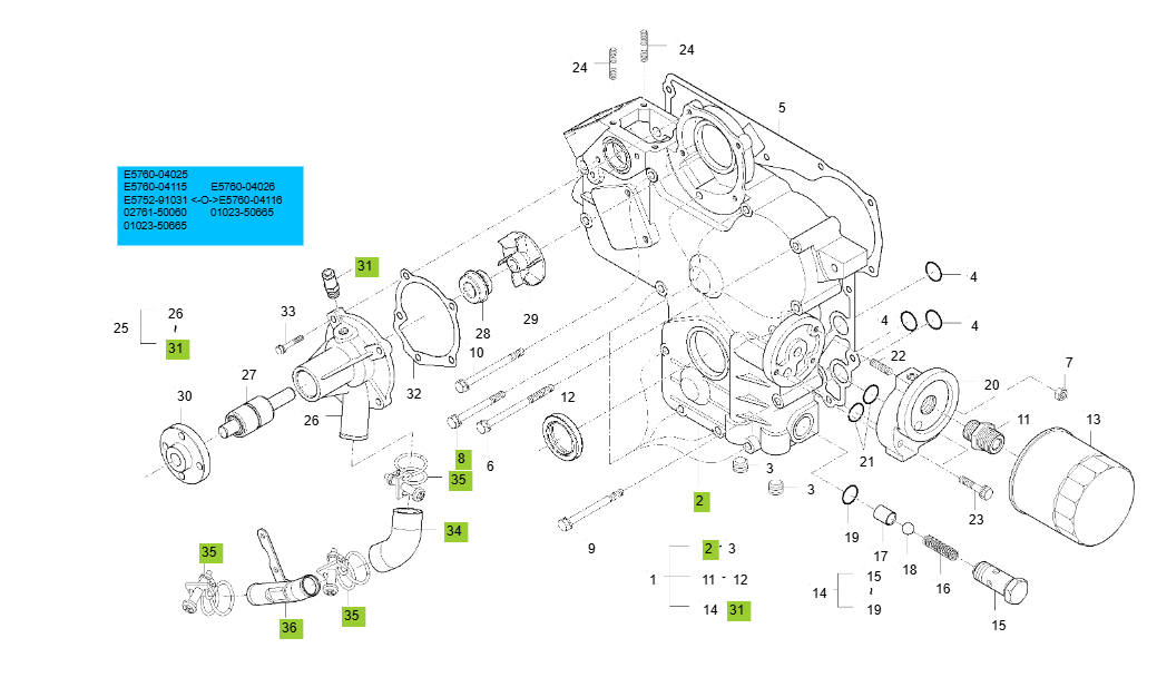 3C100A-E040 GEAR CASE GROUP