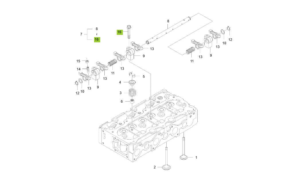 3C100A-E080 VALVE ROCKER ARM GROUP