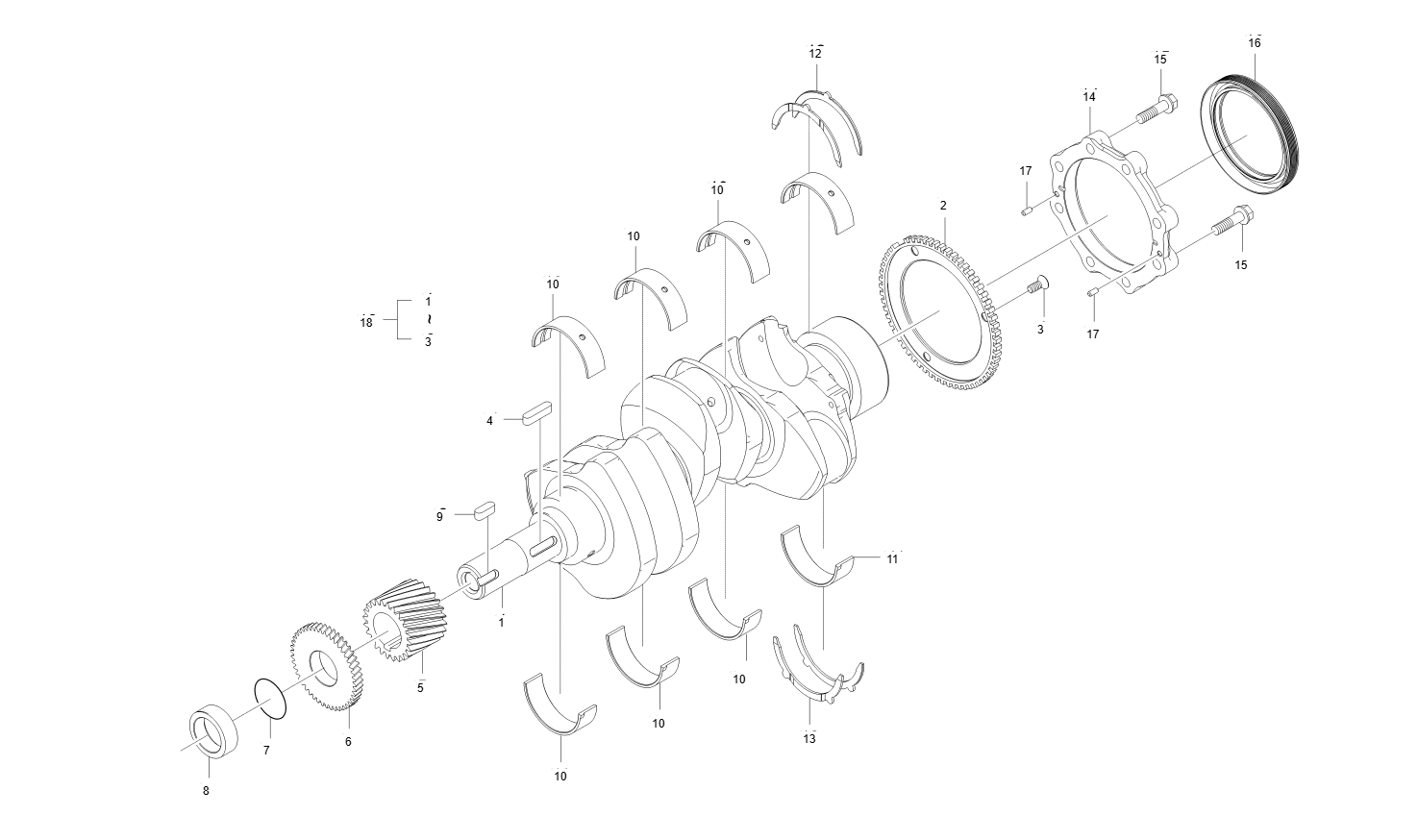 EH2-G121001-CRANK SHAFT GROUP