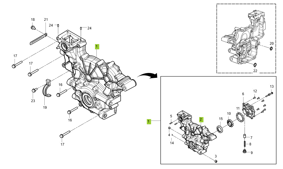 EL1-G114004 GEAR CASE GROUP