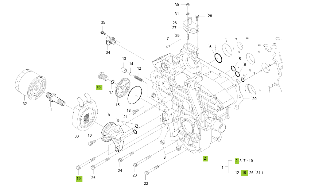 4B243LWS-E040-GEAR CASE GROUP