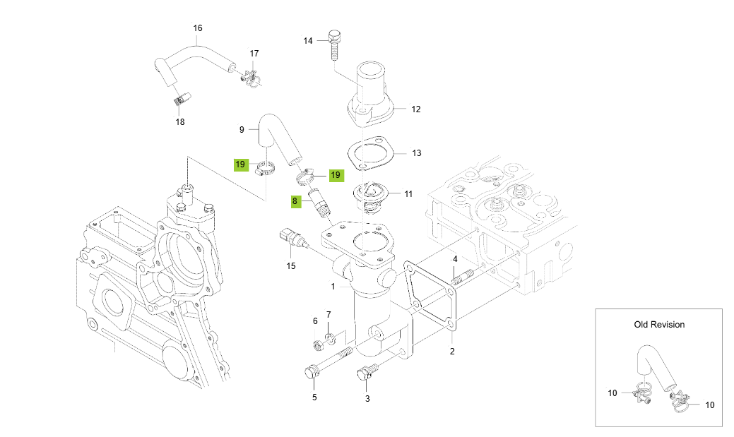3B183LXM-E190-WATER HOSE GROUP