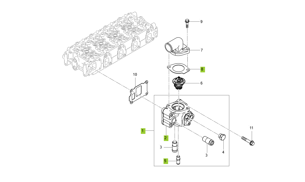 EJ1-G162001-WATER FLANGE GROUP